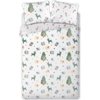 Bavlněné povlečení SCANDIC Dárečky - bílé - 220x200 cm