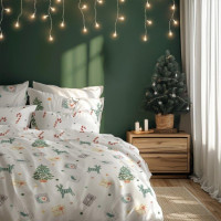 Bavlněné povlečení SCANDIC Dárečky - bílé - 220x200 cm