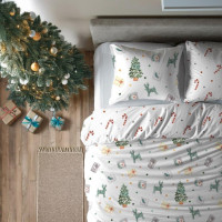 Bavlněné povlečení SCANDIC Dárečky - bílé - 220x200 cm