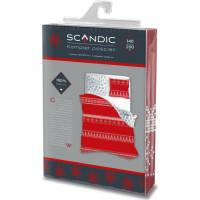 Bavlněné povlečení SCANDIC Vánoční motivy - červené/bílé - 140x200 cm