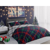 Bavlněné povlečení SCANDIC Káro - tmavě modré/šedé - 140x200 cm