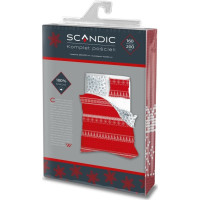 Bavlněné povlečení SCANDIC Vánoční motivy - červené/bílé - 160x200 cm