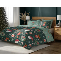 Ložní povlečení z mikrovlákna HOLLY JOLLY Vánoce - zelené - 220x200 cm