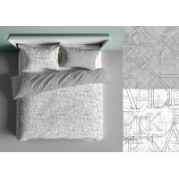 Ložní povlečení BOHO Písmena - 220x200 cm - bavlněný satén