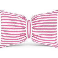 Dekorační polštář GLAM 30x50 cm - bílé/růžové pruhy