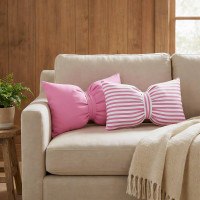 Dekorační polštář GLAM 30x50 cm - bílé/růžové pruhy