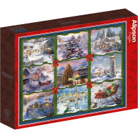 ALIPSON Čtvercové puzzle Vánoční devítičtverec 1000 dílků