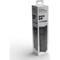 Solight zahradní sloupek IP44 s LED osvětlením, hliník, 2 zásuvky, černý