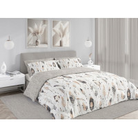 Ložní povlečení BOHO Peříčka - 220x200 cm - bavlněný satén