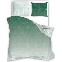 Saténové povlečení MILAGRO VERDE Ombre orient - bílé/zelené - 220x200 cm