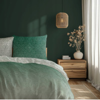 Saténové povlečení MILAGRO VERDE Ombre orient - bílé/zelené - 160x200 cm