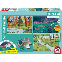 SCHMIDT Puzzle Lesní a luční zvířata 3x24 dílků