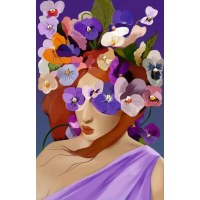 RAVENSBURGER Puzzle Moment: Květinová hlava Fialka 200 dílků