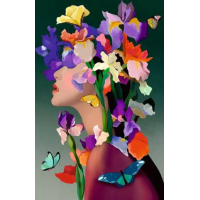 RAVENSBURGER Puzzle Moment: Květinová hlava Iris 200 dílků