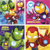 EDUCA Puzzle v kufříku Iron Man 4v1 (6,9,12,16 dílků)