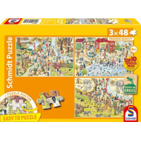 SCHMIDT Puzzle Zábava v Zoo 3x48 dílků