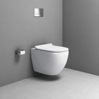 Aqualine CARLO závěsná WC mísa, Vortex Rimless, 36x53cm, bílá PRX.101.851