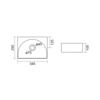Aqualine RUBIC keramické umývátko 34x25cm, bílá NP452