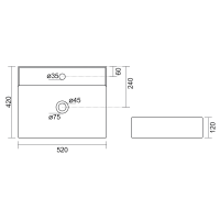 Aqualine CALLIS keramické umyvadlo na desku 52x42cm, bílá NP372