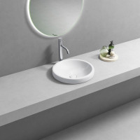 Aqualine ROLA keramické umyvadlo zápustné, průměr 41cm, bílá NP545