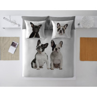 Ložní povlečení z bavlněného saténu BULDOCI - bílé - 160x200 cm