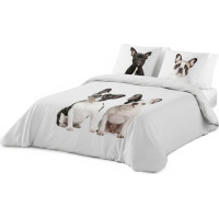 Ložní povlečení z bavlněného saténu BULDOCI - bílé - 160x200 cm