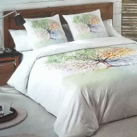 Ložní povlečení z bavlněného saténu MAGIC TREE - bílé - 160x200 cm