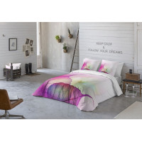 Ložní povlečení z bavlněného saténu BAREVNÉ LISTY - šedé/bílé - 160x200 cm