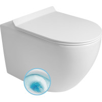 Aqualine CARLO závěsná WC mísa, Vortex Rimless, 36x53cm, bílá PRX.101.851