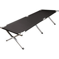 Skládací turistická postel LUARO XXL - 150 kg - černá