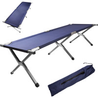Skládací turistická postel LUARO XXL - 150 kg - modrá