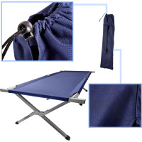 Skládací turistická postel LUARO XXL - 150 kg - modrá