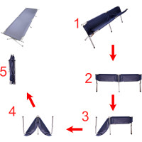 Skládací turistická postel LUARO XXL - 150 kg - modrá