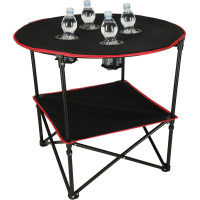 Cestovní skládací stolek 72 cm s krytem - černý