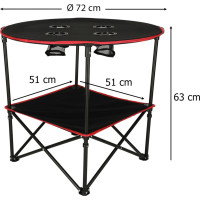 Cestovní skládací stolek 72 cm s krytem - černý