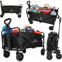 Skládací plážový přepravní vozík LUARO - černý