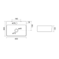 Aqualine MERCY keramické umývátko 40x30cm, bílá NP422