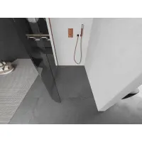 Sprchová zástěna KIOTO 150 cm - zakulacená - čirá/rose gold