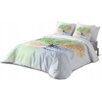 Ložní povlečení z bavlněného saténu MAGIC TREE - bílé - 160x200 cm