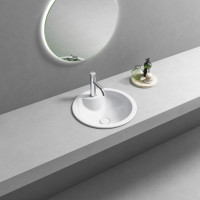 Aqualine SHIPRA keramické umyvadlo zápustné, průměr 46cm, bílá NP564