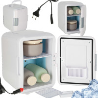 Cestovní elektrická mini chladnička do auta 2v1 4L - bílá