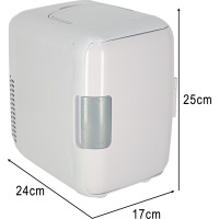 Cestovní elektrická mini chladnička do auta 2v1 4L - bílá