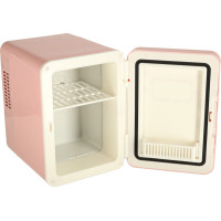 Cestovní elektrická mini chladnička do auta 2v1 4L - růžová