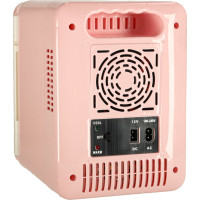 Cestovní elektrická mini chladnička do auta 2v1 4L - růžová