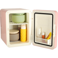 Cestovní elektrická mini chladnička do auta 2v1 4L - růžová