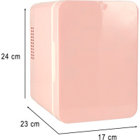 Cestovní elektrická mini chladnička do auta 2v1 4L - růžová