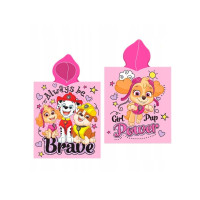 Dětská bavlněná osuška s kapucí TLAPKOVÁ PATROLA - růžová - 55x110 cm