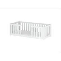 Dětská Montessori postel z masivu borovice FERDA - 200x90 cm - BÍLÁ