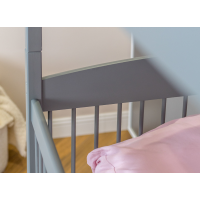 Dětská patrová postel z masivu se šuplíky ILONA - 200x90 cm - ŠEDÁ