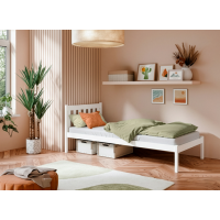 Dětská postel z masivu borovice MARTIN - 200x90 cm - bílá